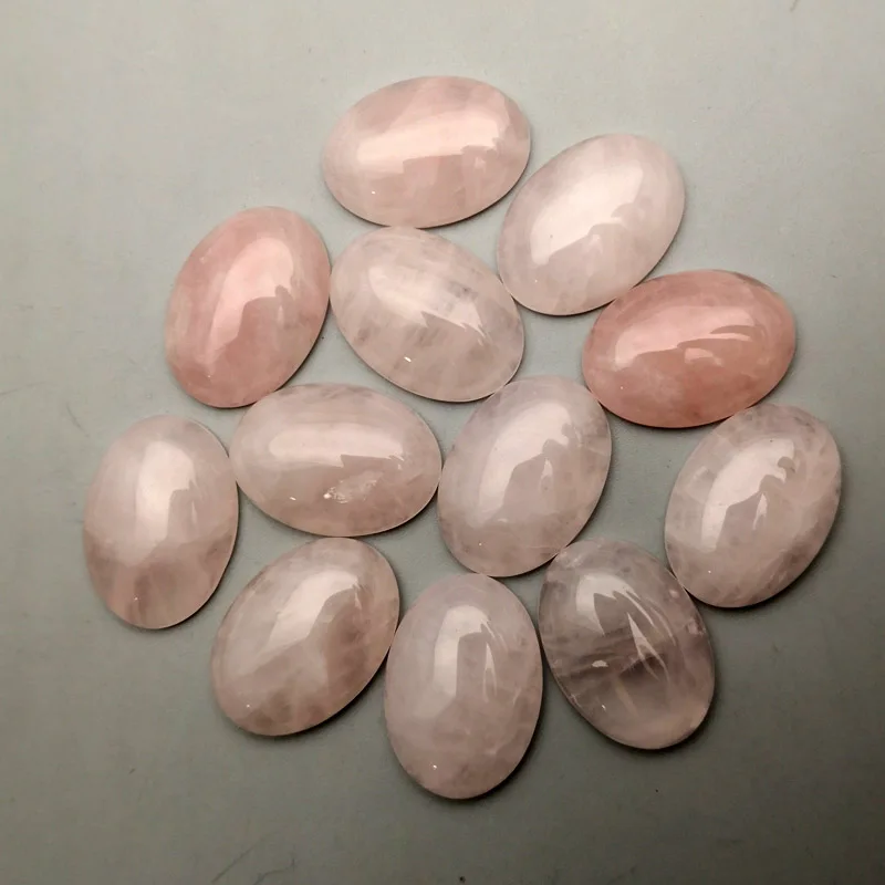 

Fashion 10Pcs/lot Roses Quartz Natural Stone CAB Cabochon Charm 25x18mm Beads For Jewelry Fashion Ring Accessories No Hole