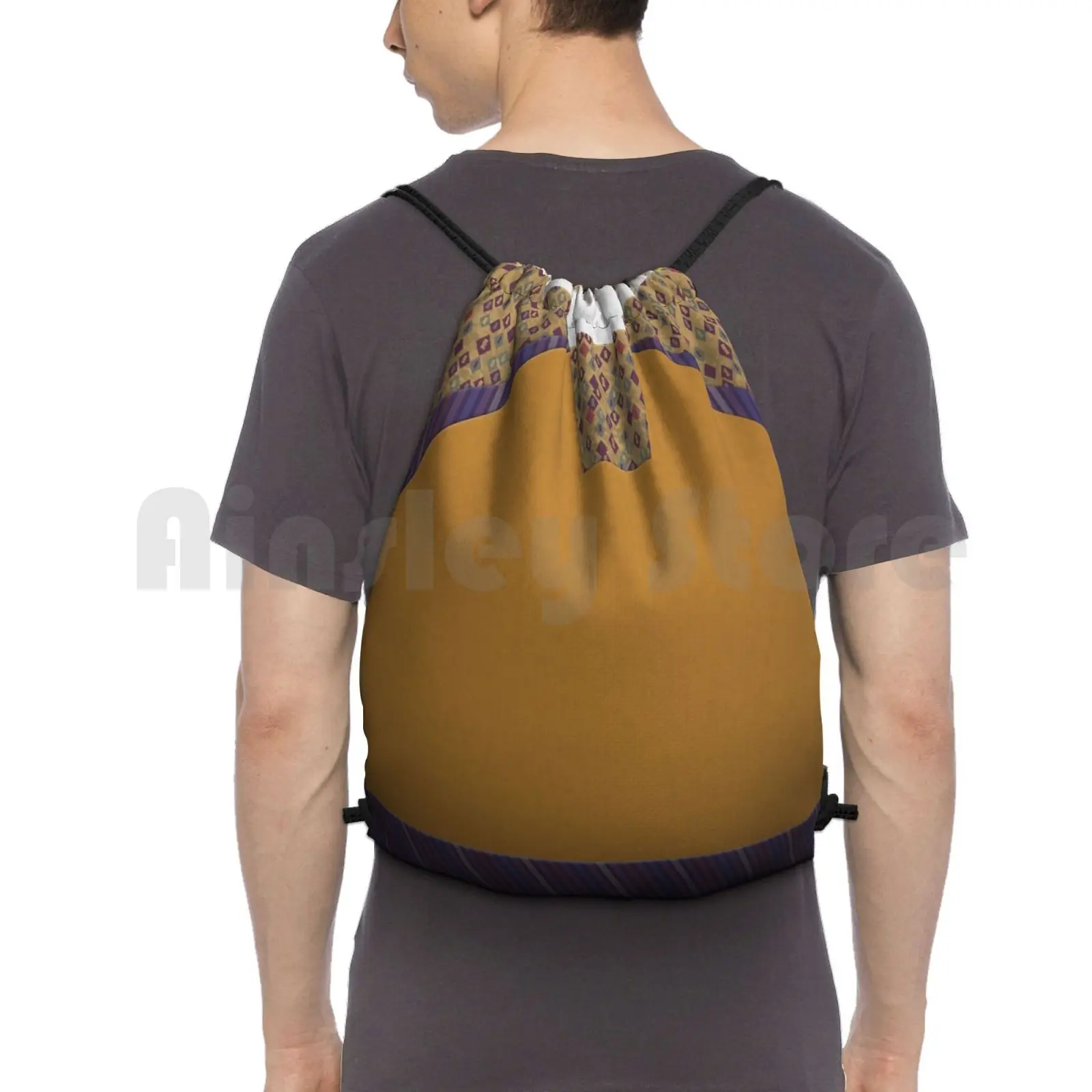 Cranial Nerve Cluster Backpack Drawstring Bags Gym Bag Waterproof Star Ds9 Deep Space Nine Garak Outfit Tan Mustard