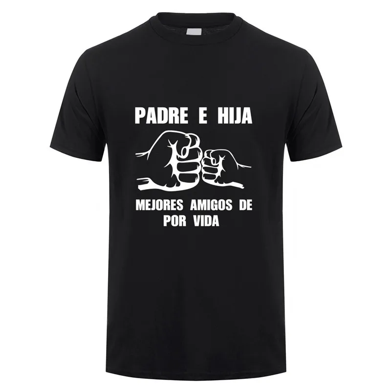 Spanish Daddy And Daughter Fathers Day Dad Gift Funny T Shirt Men Short Sleeve T-Shirts Man Tshirt  JL-142