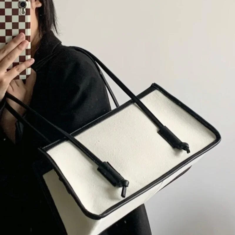 Large Capacity Bag for Women New Style Korean Canvas Handbag Ladies Shoulder Leisure Bag