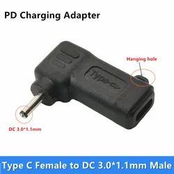 PD USB Type C Female Input to DC 3.0mm x 1.1mm Power Charging Adapter for Acer Chromebook 11 13 15 C720 C720p C740 CB3 R11