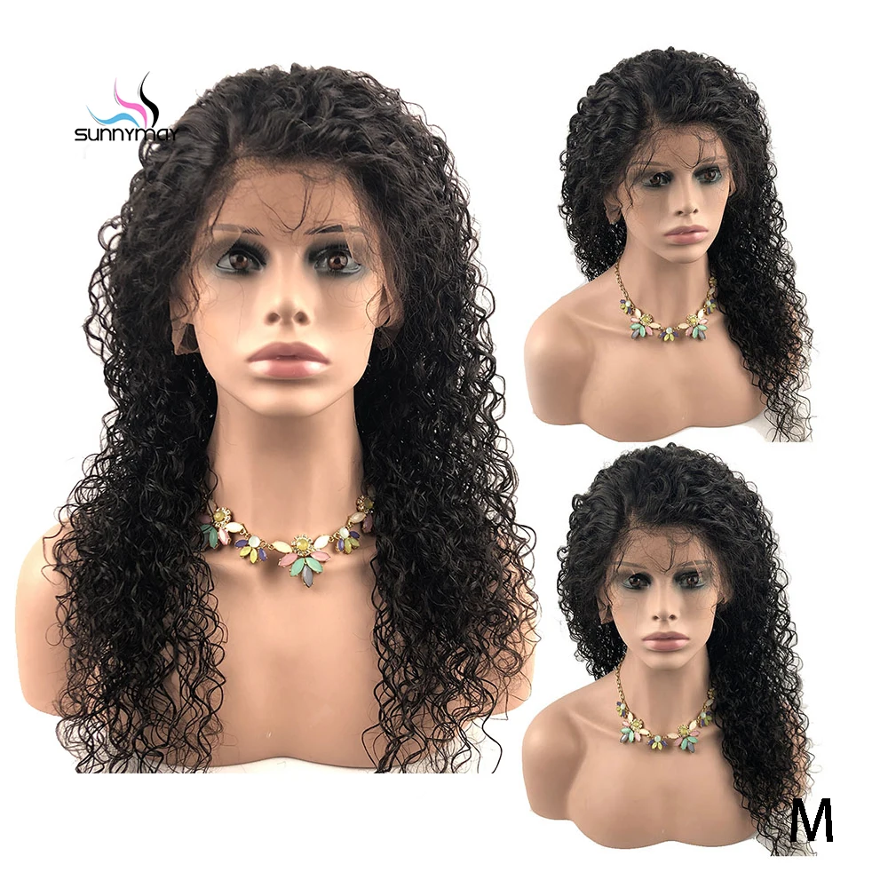 

Sunnymay 13x4 Curly Lace Front Human Hair Wig with Baby Hair 150% Pre Plucked 28 30 inch Wigs Brazilian Remy Hair Bleached Knots