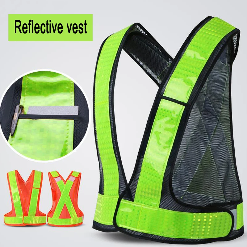 Adjustable Night Work Security Traffic or Cycling Safety Reflective Vest