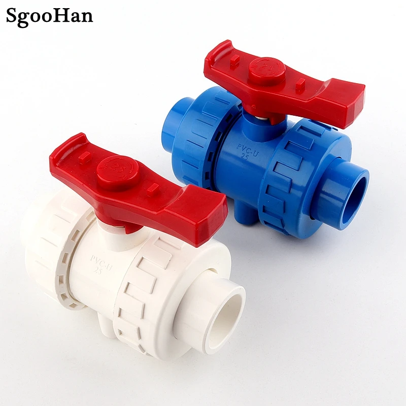 1PC 20~63mm Big Size PVC Pipe Union Ball Valve Garden Irrigation Aquarium Fish Tank Industrial Water Treatment Joint Fittings