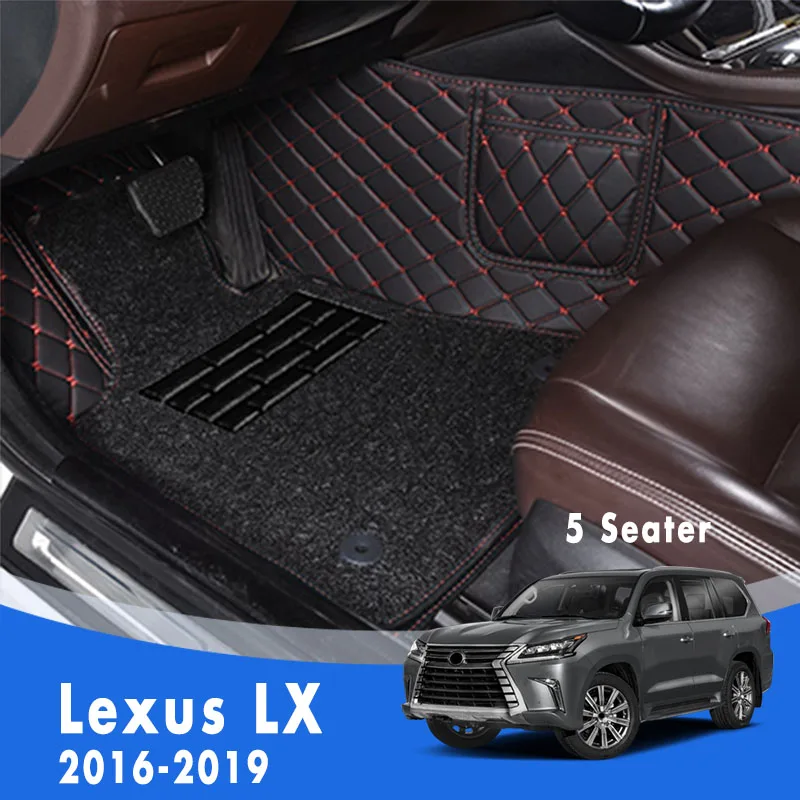 

For Lexus LX 2019 2018 2017 2016 (5 Seats) Luxury Double Layer Wire Loop Car Floor Mats Carpet Car Accessories Interior Cover