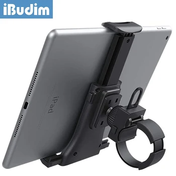 IBudim bicicleta soporte para tableta Universal 4-11 pulgadas gimnasio interior cinta de correr manillar soporte para tableta soporte para iPad iPhone