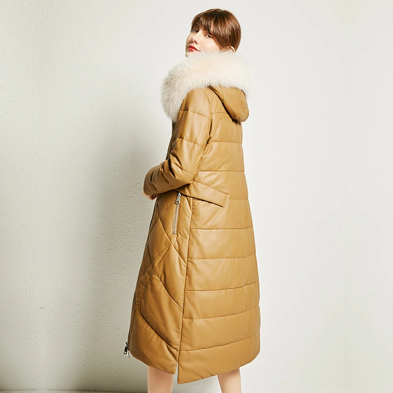 Collar Fur Real Hooded Fox Female Winter Parkas 90% White Duck Down Women's Down Jackets Sheepskin Women Coats Ropa Mujer Zjt966