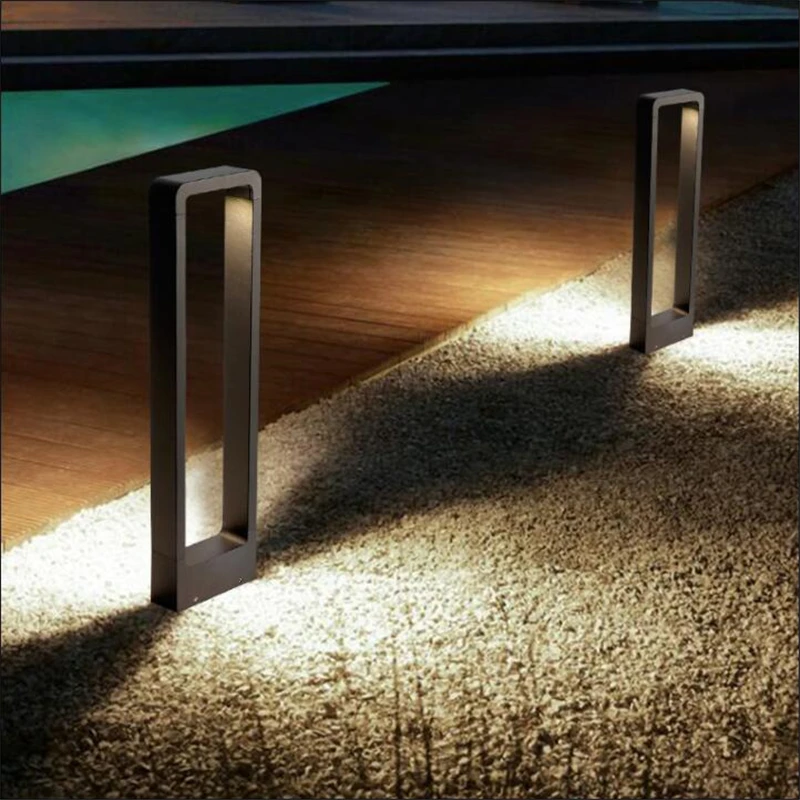 1PCS 15W COB Waterproof LED Garden Lawn Lamp Modern Aluminum Pillar  Outdoor Courtyard Landscape Bollard Light