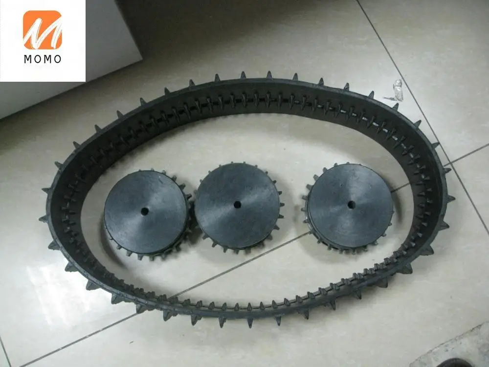 Grass mower rubber track