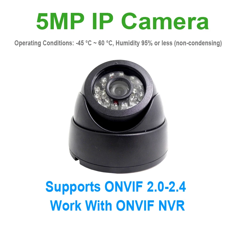 JIENUO-cámara de seguridad Ip HD para interiores, videovigilancia Cctv con visión nocturna, IPCam infrarroja, domo de CCTV, Audio IPC, 5MP