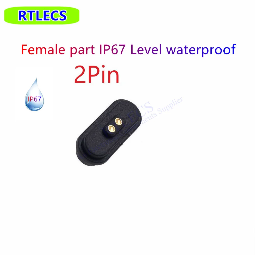 1 Set Magnetic Pogo Pin Stecker 2 Pin Starke Kraft Weiblichen Pitch 2,8mm Pad Wasserdicht USB Kabel Adapter 3A hohe Strom – Detail 10