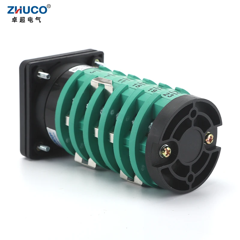 ZHUCO KDHC-32/6X3-6 690V 32A 4 Position 6 Pole Electric Adjustable Welding Machine Custom Rotary Changeover Cam Switch