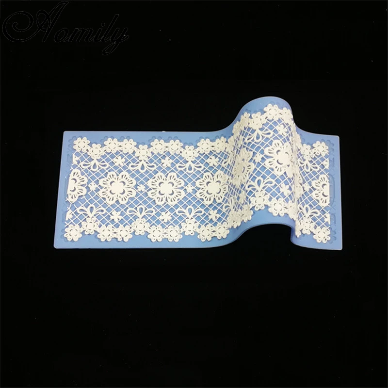 Aomily 31*11cm Lace Flower Wedding Cake Fondant Mold Cake Decorating Jelly Sugar Craft Chocolate Moulds Baking Tools Supplies