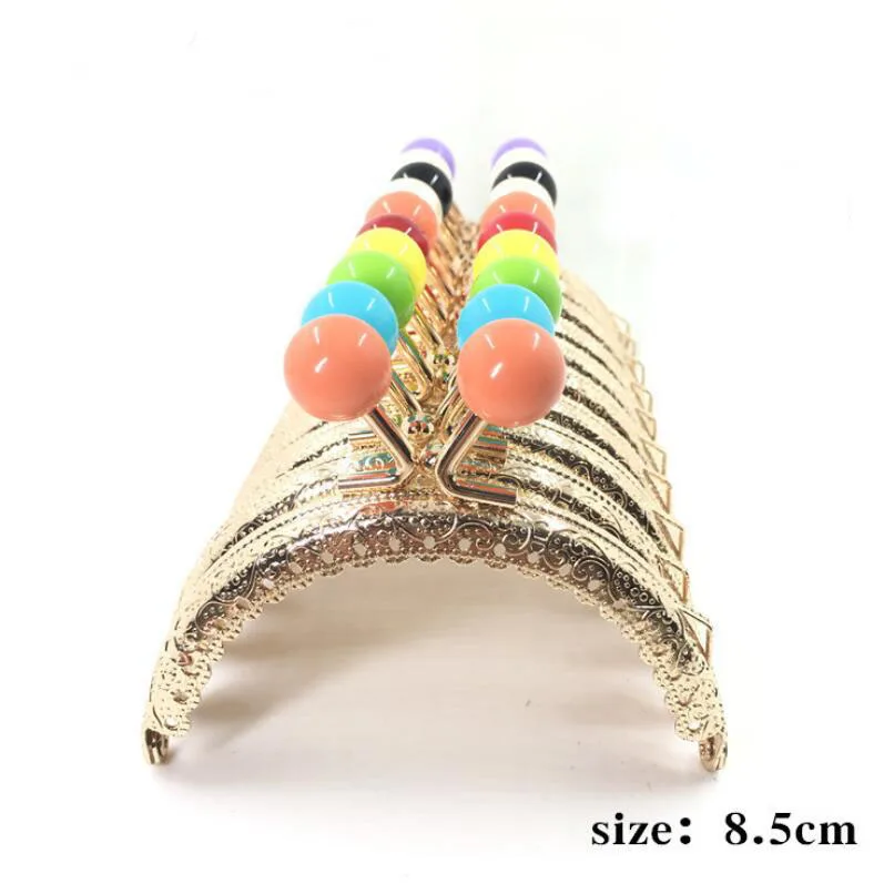 30pcs/20pcs/10pcs 8.5CM Candy head Bag Kiss Clasp silver semicircle Metal Coining Pattern Purse Frame DIY Bag Sewing Accessories