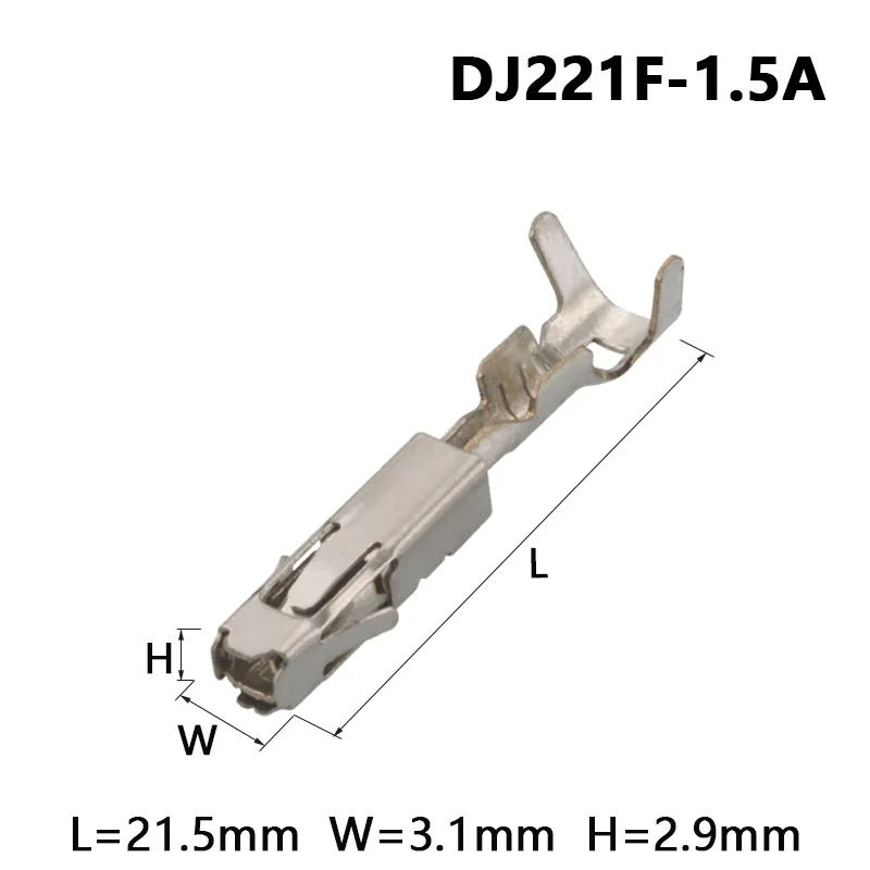 20 Pcs Auto Wire Crimp Terminal Car Electrical Connector Terminals Brass 1.5MM Series Splice Pins DJ221F-1.5A