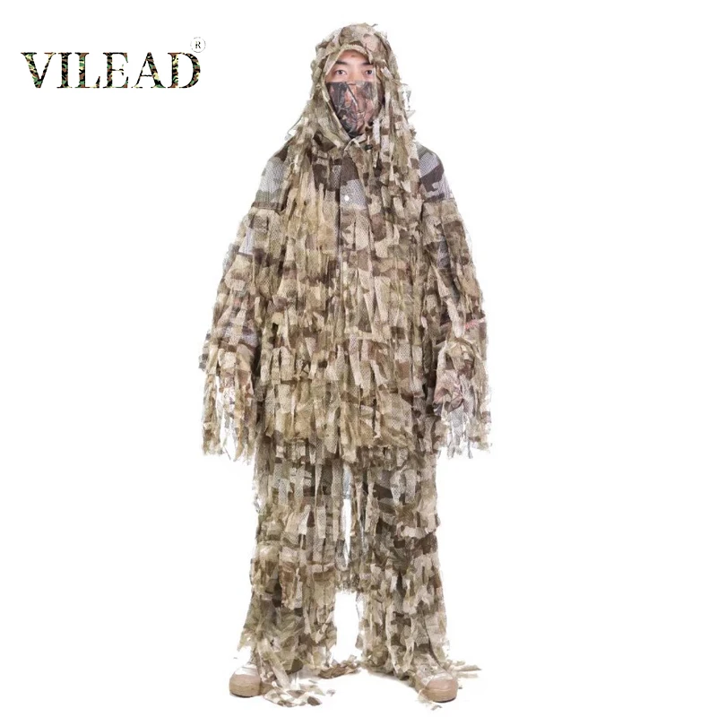 Vilead  Desert Hunting Geely Clothes Cloth Strip Breathable Secret Hunting Clothes Quiet Stealth Airsoft Shooting