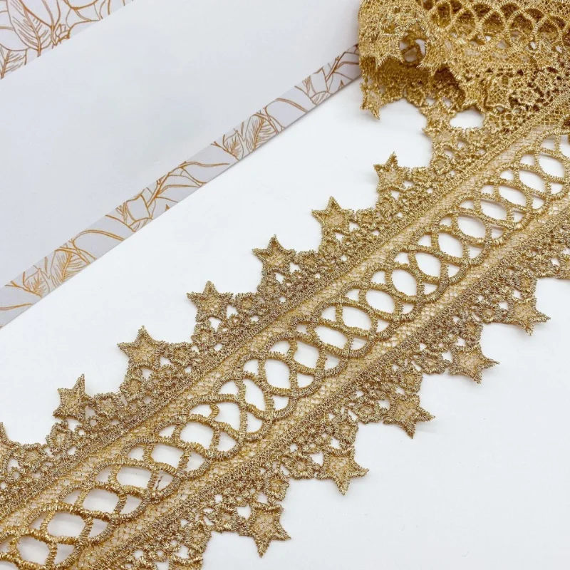 High Quality Golden Star Double Cotton Embroidered Lace Sewing Furnishing Garment Accessories DIY Handmade Craft Materials