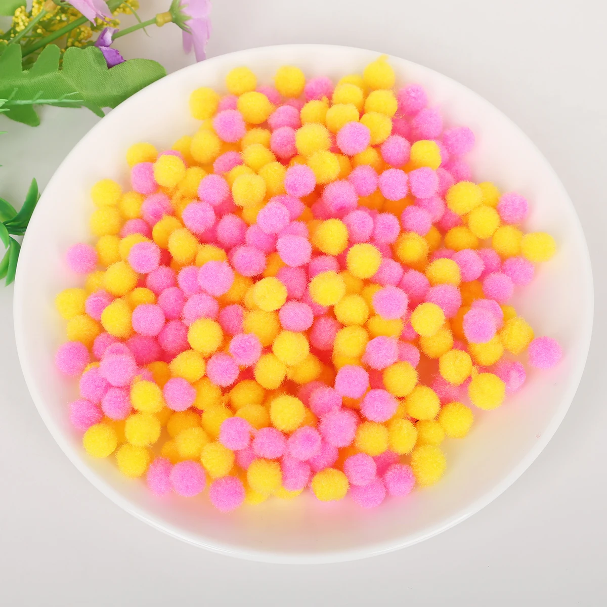 300pcs 10mm Multicolor Soft Fluffy Pom Pom Ball Handmade Pompom For Kids Toys DIY Craft Supplies