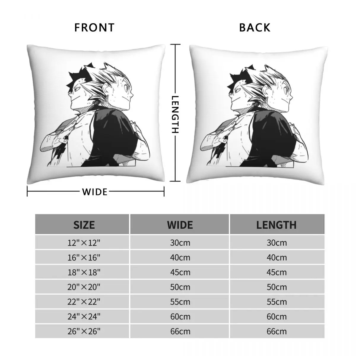 Haikyuu Kuroo And Bokuto Square Pillowcase Polyester Linen Velvet Pattern Zip Decor Throw Pillow Case Sofa Seater Cushion Cover