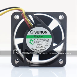 New original KDE1204PKVX 4020 DC12V 1.4W 4CM maglev switch router silent cooling fan