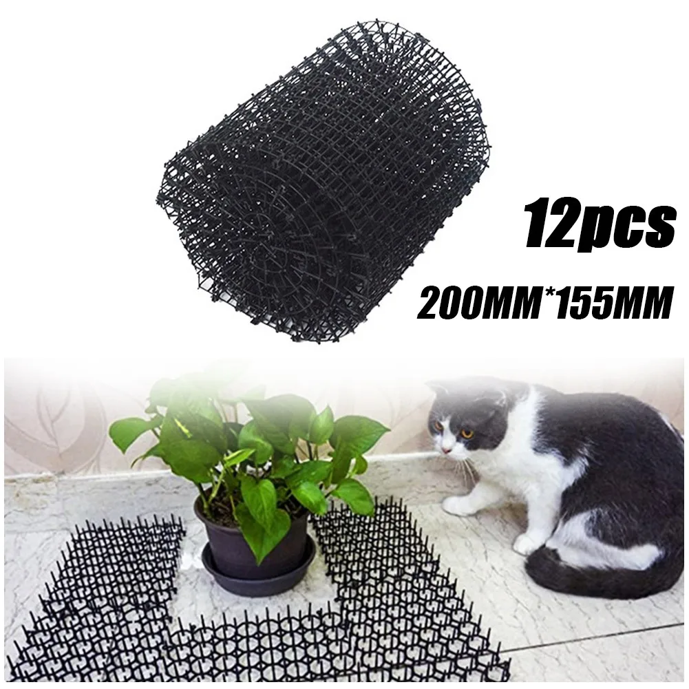 

1/10/12pcs Garden Anti-cat And Dog Net Repellent Mat Prickle Strips Safe Plastic Spike Thorn Deterrent Plant Protection Supplies