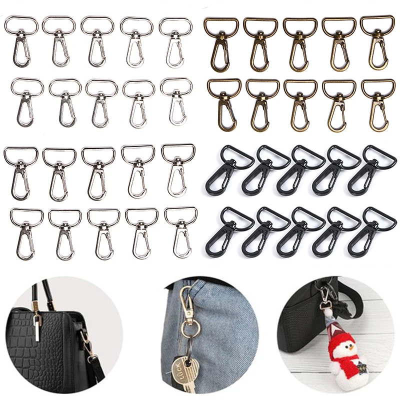 10pcs Metal Bags Strap Buckles Lobster Clasp Collar Carabiner Snap Hook DIY KeyChain Bag Part Accessories