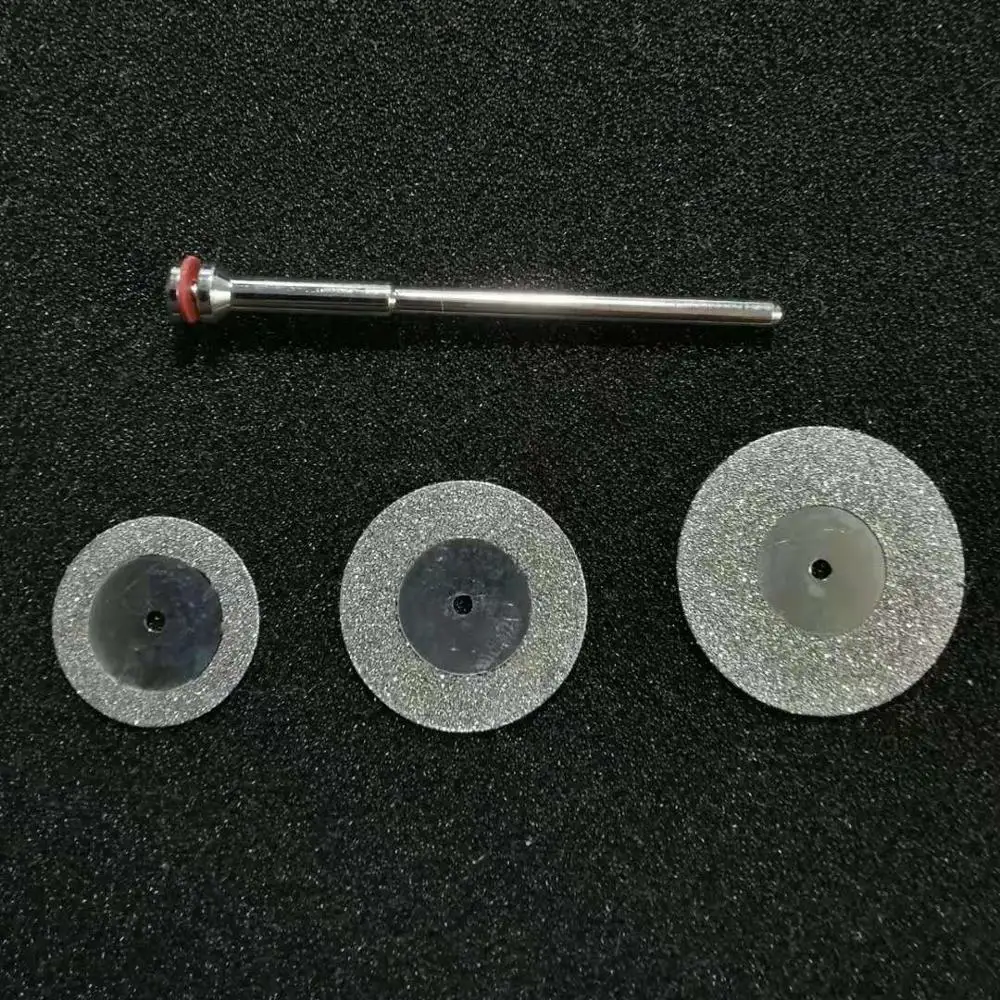 Dental lab Diamond disc Double sided Hard Medium Grit cutting disc tool diameter 16/19/22mm thickness 0.10-0.45mm with mandrels