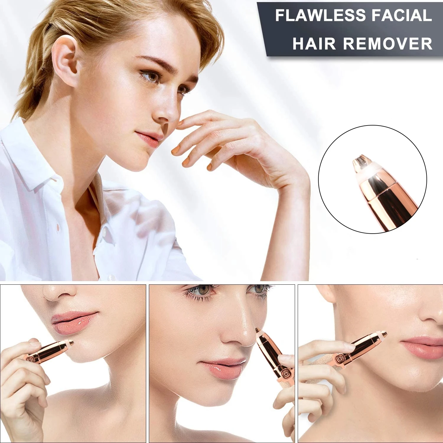 Di Động Mày Bút Trang Điểm Mặt Máy Tẩy Nhổ Lông Không Đau Nữ Cạo Râu Dao Cạo Cơ Thể Loại Bỏ Lông Dành Cho Nữ