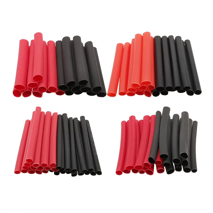 127Pcs Heat Shrink Tube Sleeve Assortment Kit Polyolefin Wire Wrap Cable Electrical Insulated Sleeving Tubing Red and Black