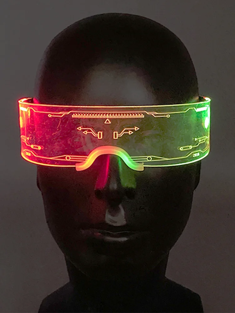 Fajne świecące kolorowe diody LED świecące okulary świecące lampa neonowa migające okulary na imprezę do imprezowa ozdoba do tańca DJ w klubie nocnym — zdjęcie 2