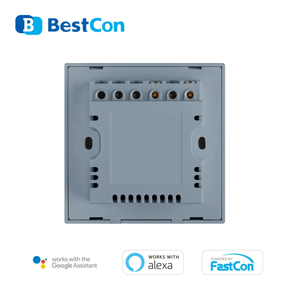 BroadLink TC BestCon TC2S-uk-2gang 무선 스위치 스마트 벽 조명 터치 패널 스위치는 Alexa 및 Google Assistant와 함께 작동합니다.