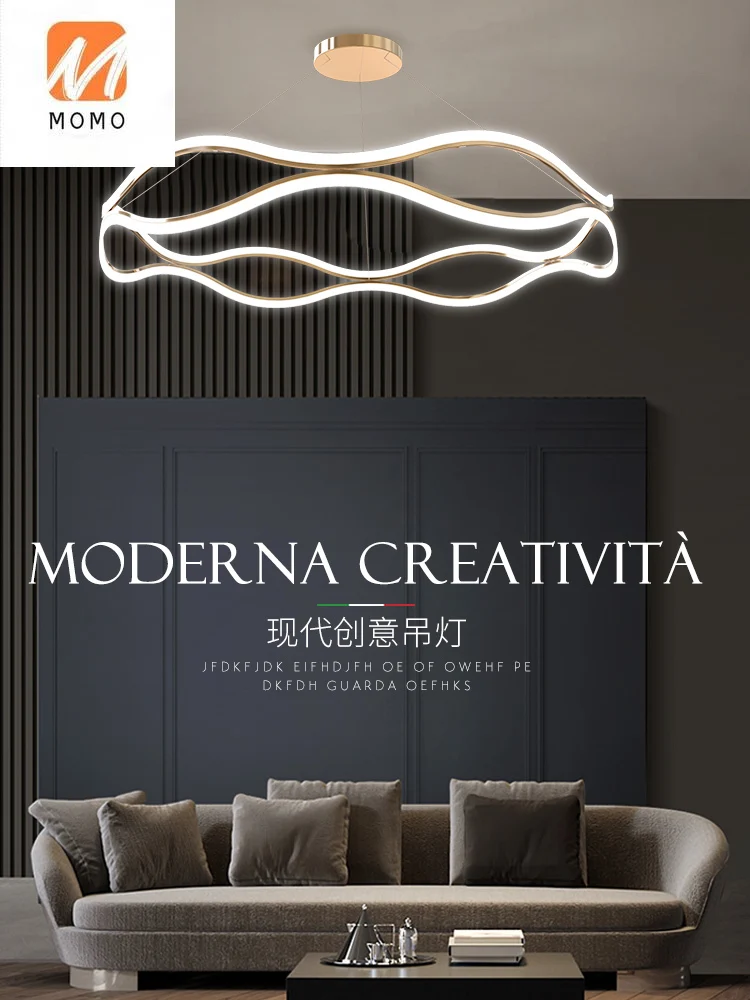 

Decorative Living Room Chandelier Modern Minimalist Nordic Bedroom Room Light Luxury Ring Artistic Lamp