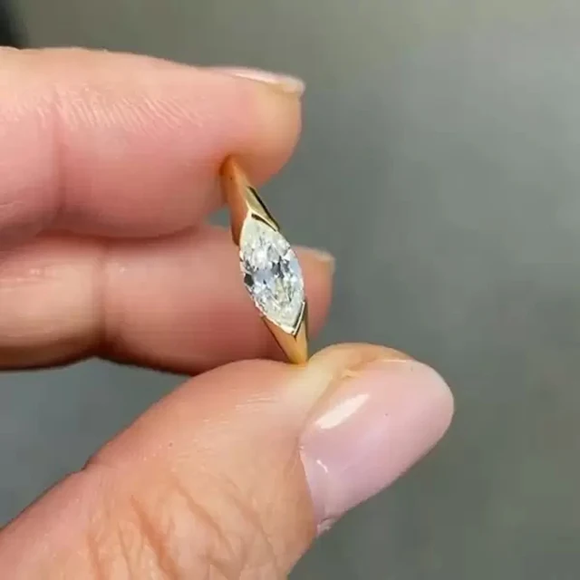 Huitan gorąca sprzedaż obrączki ślubne damskie pierścionki z cyrkonią sześcienną markizy proste i eleganckie kobiece akcesoria nowa modna biżuteria