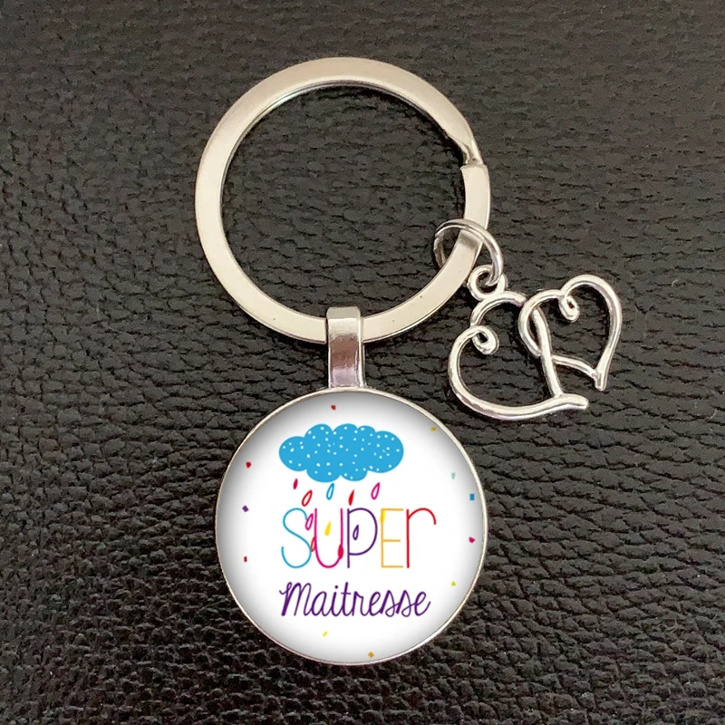 2020 / Teacher Thank You Text Keychain, Love Pendant Glass Pendant Keychain, High Quality Car Bag Keychain, Teacher\'s Day Gift