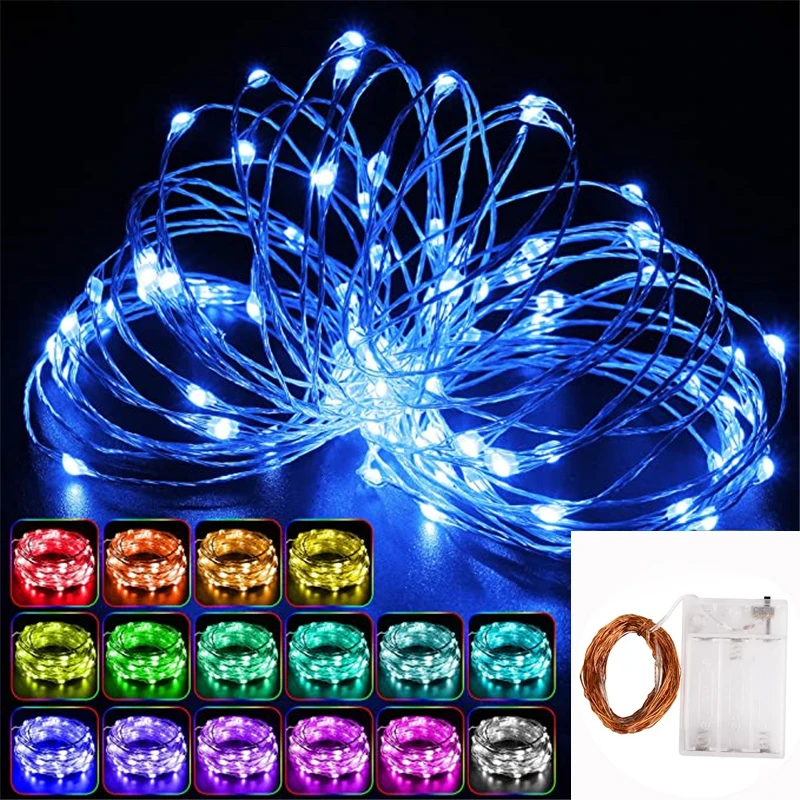 10/5/3M Led Fairy Lights Copper Wire String Holiday Outdoor Fairy Lights Xmas Garland Lamp Party Wedding LED Decoration