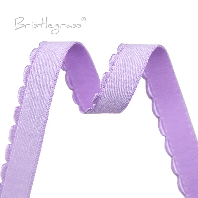 BRISTLEGRASS Plush Picot Bra Elastic Band 3/8 1/2 5/8 10mm 13mm Pasek na ramię Taśma Opaska na głowę Bielizna Szycie Wykończenie 2 5 10 50 Yard