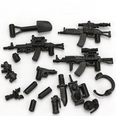 Military WW2 Weapon Guns MOC SWAT City Playmobil Mini Action Figures Army Police Team German 98K Parts Building Bricks Kids Toys