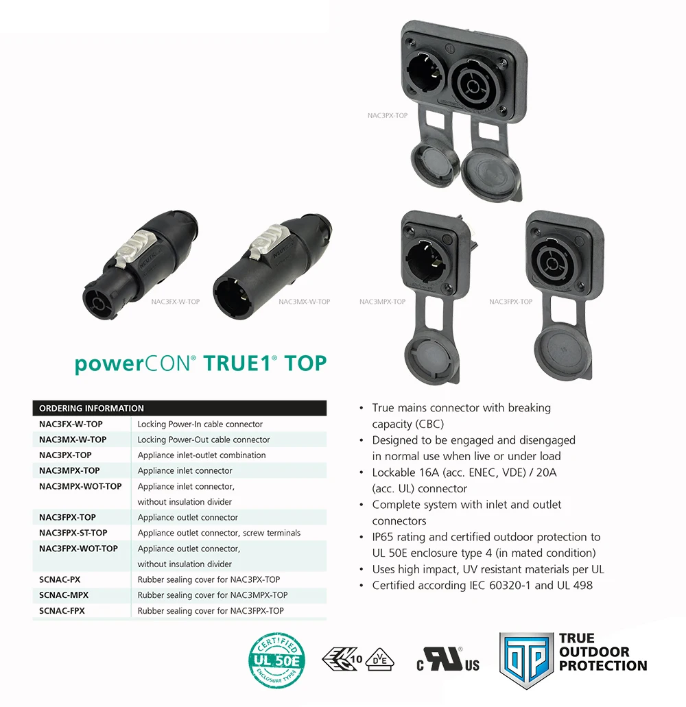 20A220V Wasserdicht Männlich Weiblich Abschließbar Eingang Power Stecker Stecker NAC3FX-W-TOP Outdoor LED Großen Bildschirm Stecker ﻿ NAC3MPX-TOP – Detail 11
