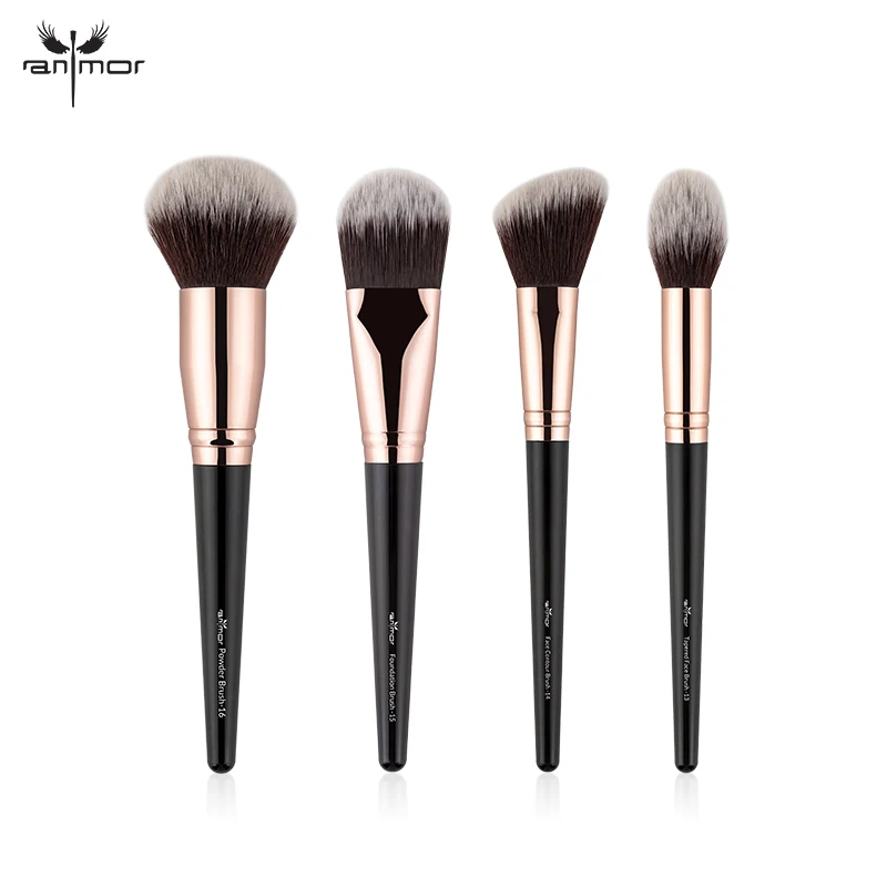 

ANMOR 4Pcs Makeup Brushes Set Powder Blush Foundation Blending Brush Shading Eyebrow Contour Make Up Tool