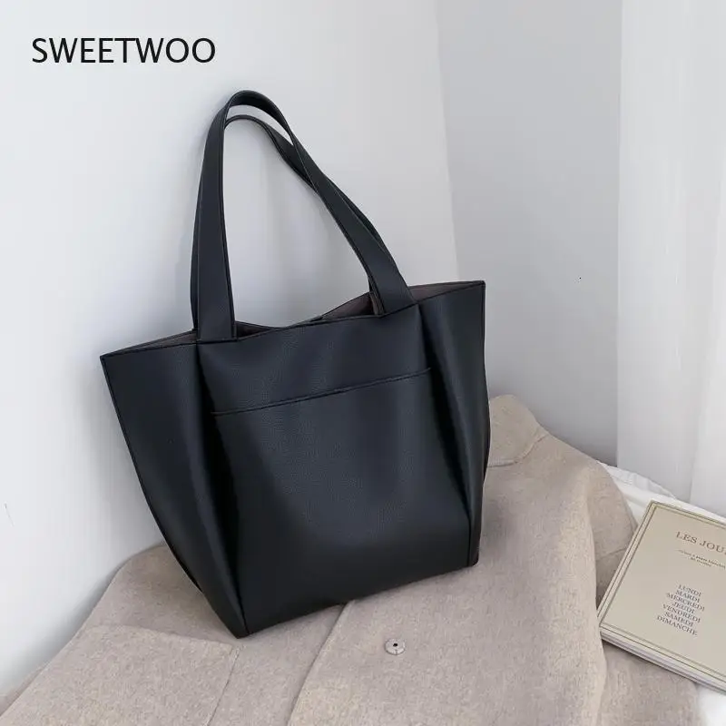 Hot Sale Large Women\'s Bag Large Capacity Shoulder Bags High Quality Pu Leather Shoulder Bags Ladies Wild Bags Sac A Main Femme