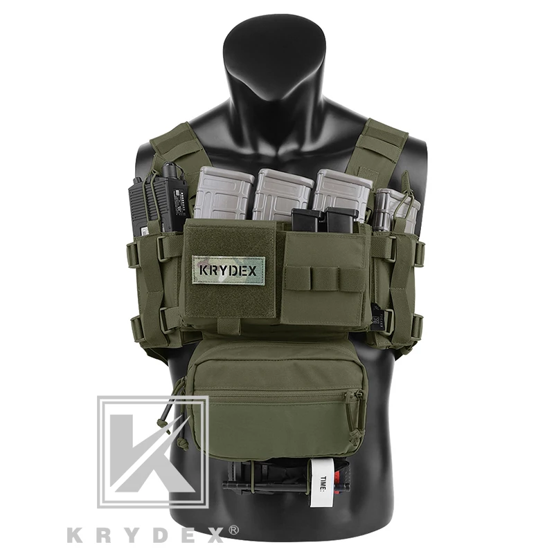 KRYDEX MK3 Tactical Classis Chest Rig For Spiritus Combat Hunting Paintball Mini Ranger Green Carrier Vest w/ Magazine Pouch