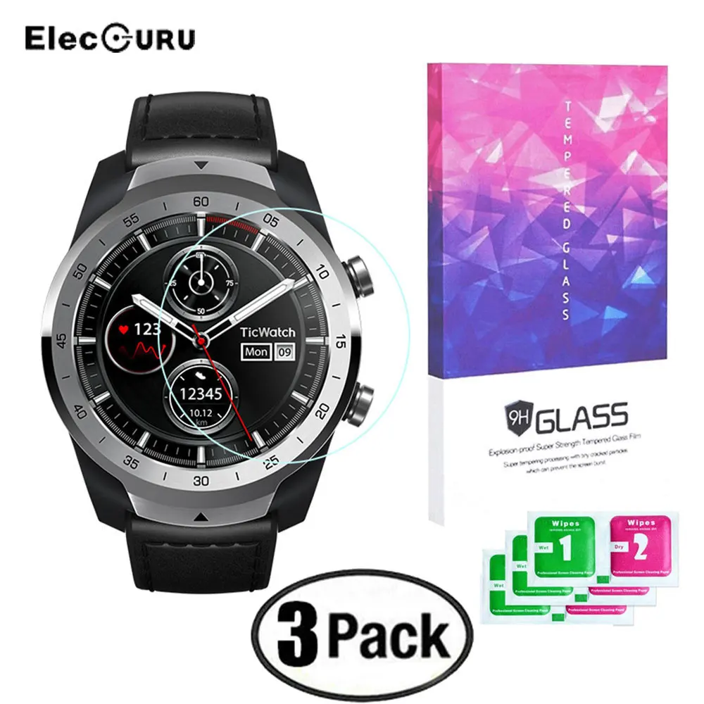 Tempered Glass Film For Ticwatch Pro Watch Screen Protector 9H HD Full Coverage Anti-scratch Explosion-proof Bubble-free Film