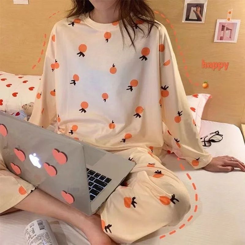 Pajama Sets Women Spring Hot Sale Female Sleepwear Plaid Harajuku Fashion All-match Chic Retro Loose Sweet Preppy Simple Ins New