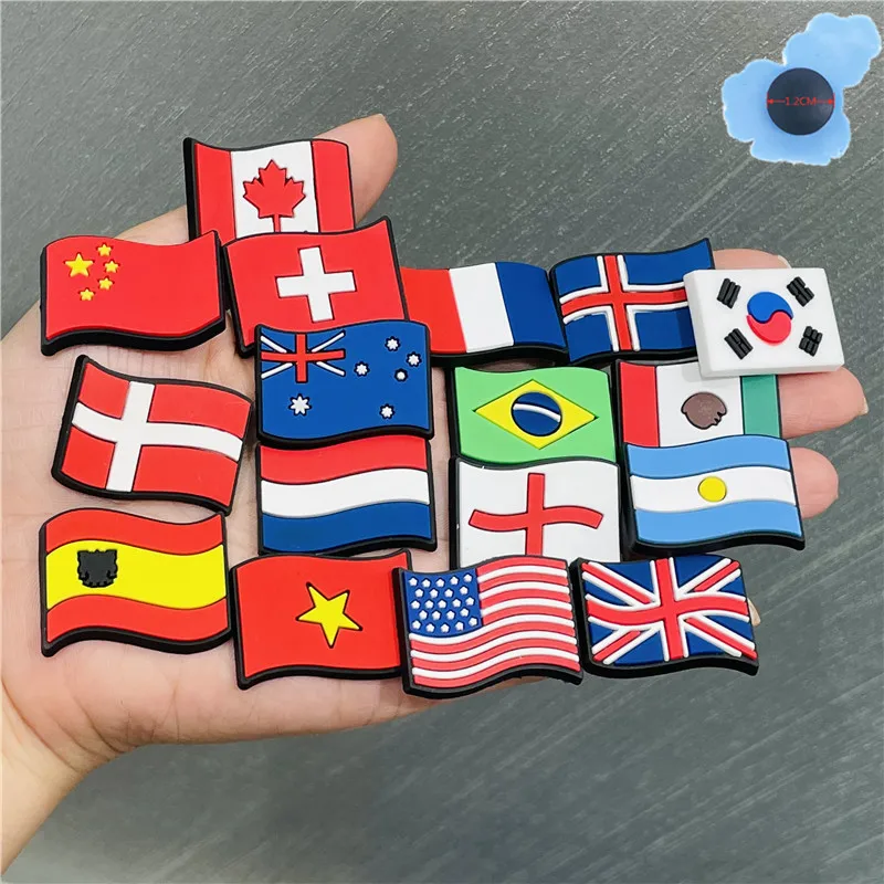 Hot Sales 1pcs PVC National Flag Canada Adult Shoes Accessories Bracelet Charms Decorations Fit Children Party Gifts