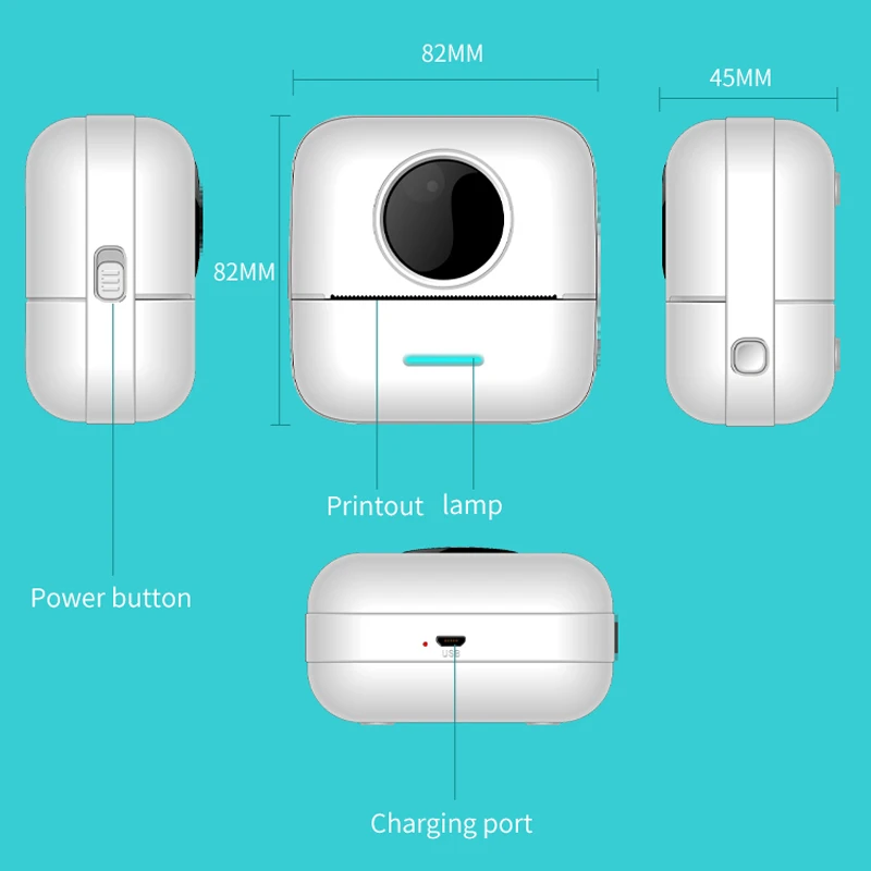 X5 Portable Thermal Printer Mini Wireless Bluetooth Mini Pocket Label Notes Printer 57mm For Home and Office Android IOS