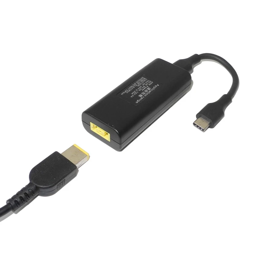 DC rodzaj usb C męski ładowarka sieciowa konwerter złącze adaptera dla Lenovo Dell Hp Asus zasilacz do laptopa 20V 3.25A kwadratowy wtyk żeński