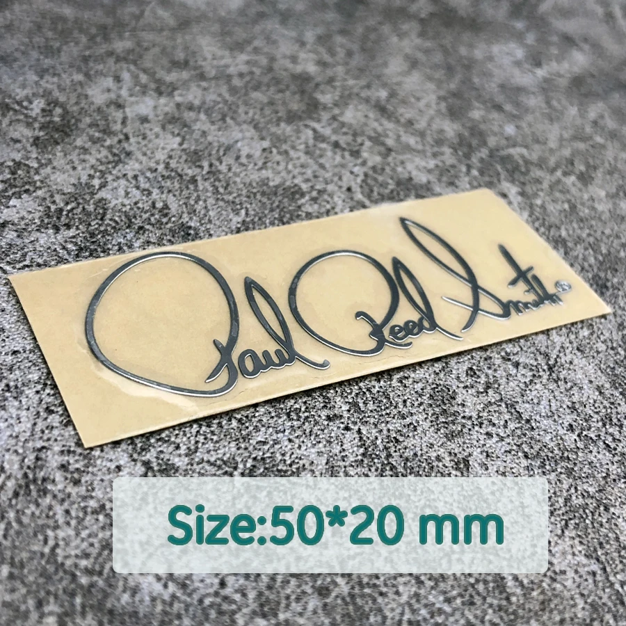 Selfadhesive 0.3 mm thick Custom Silver Metal Decal Sticker PRS Guitar Peghead Logo for Paul Guitar