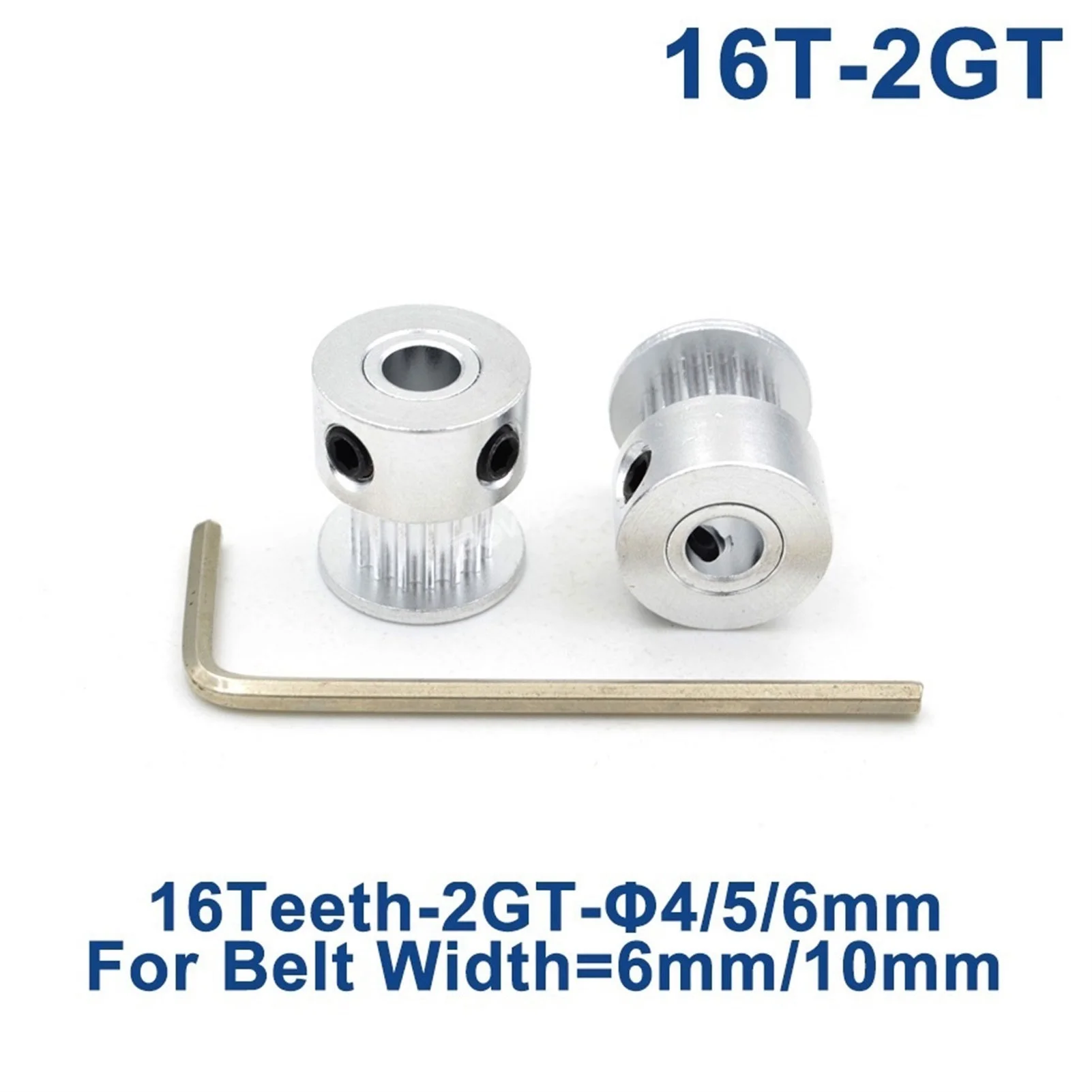 16 Teeth GT2 Timing Pulley, Bore 4/5/6mm, For Rubber 2GT Open Timing Belt Width 6//9/10mm, Small Backlash (16Teeth) 16T 3D