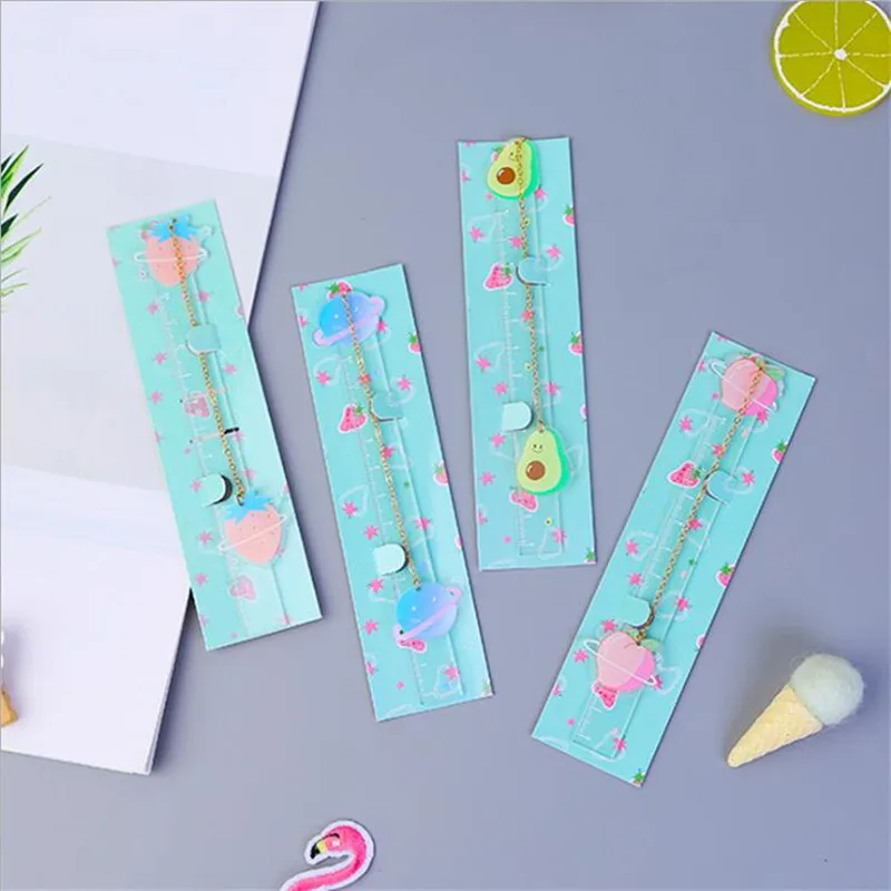 1Pcs Creative Cartoon Ruler Acrylic Transparent Multi-function Bookmark Student Stationery Ruler Small Ruler Wholesale