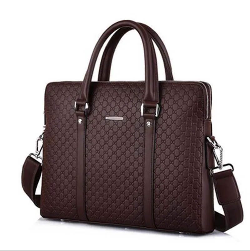 Hot Sale New Men Fashion Business Briefcase High Quality Leather Handbag Large Capacity Shoulder Bags Laptop Bags Messenger Bag